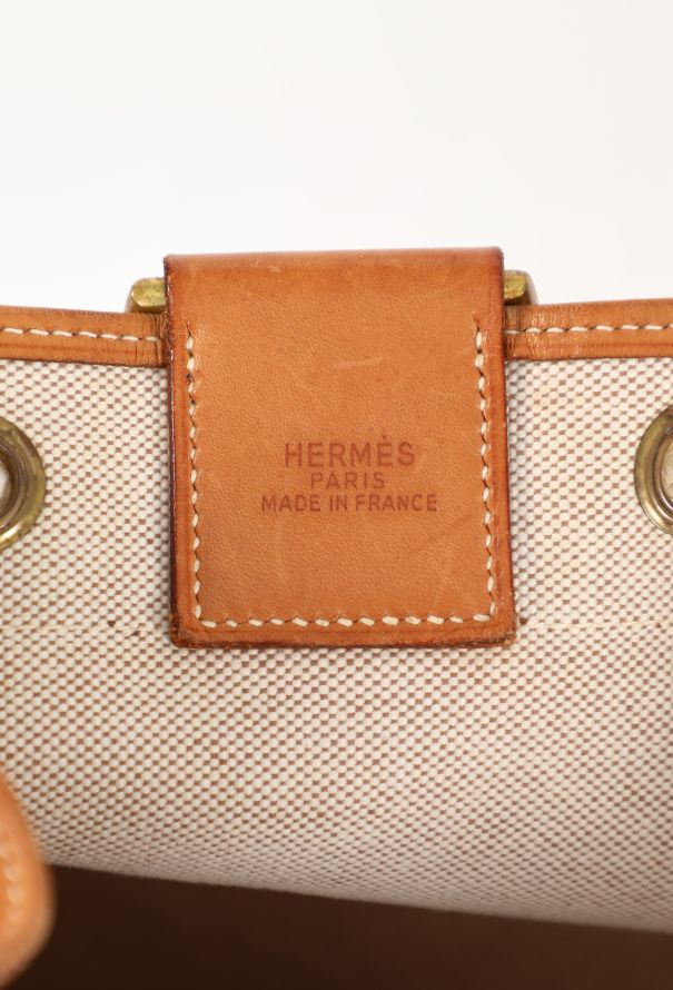 Hermès Vintage Toile & Vache Naturelle XL Matelot Bag - 9