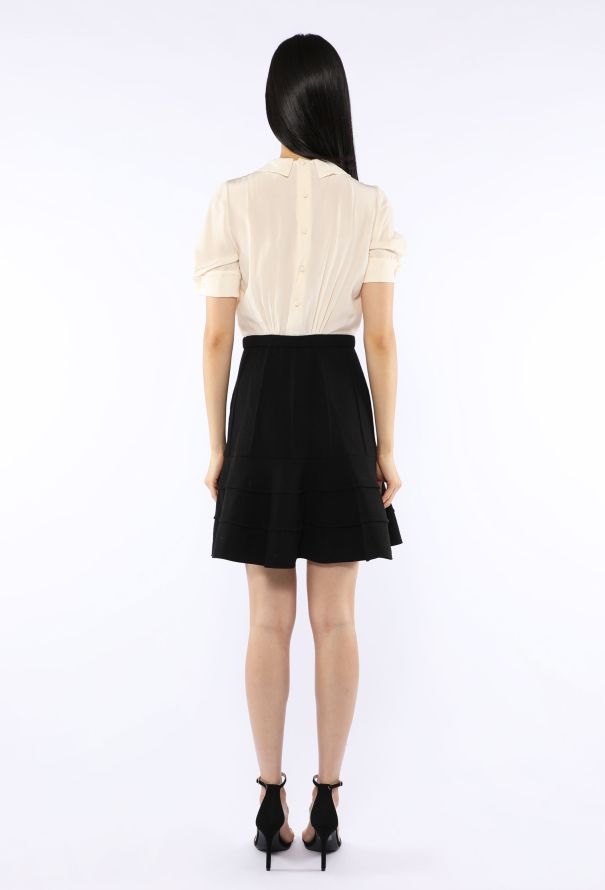 Miu Miu Pleated Silk Combination Dress - 4