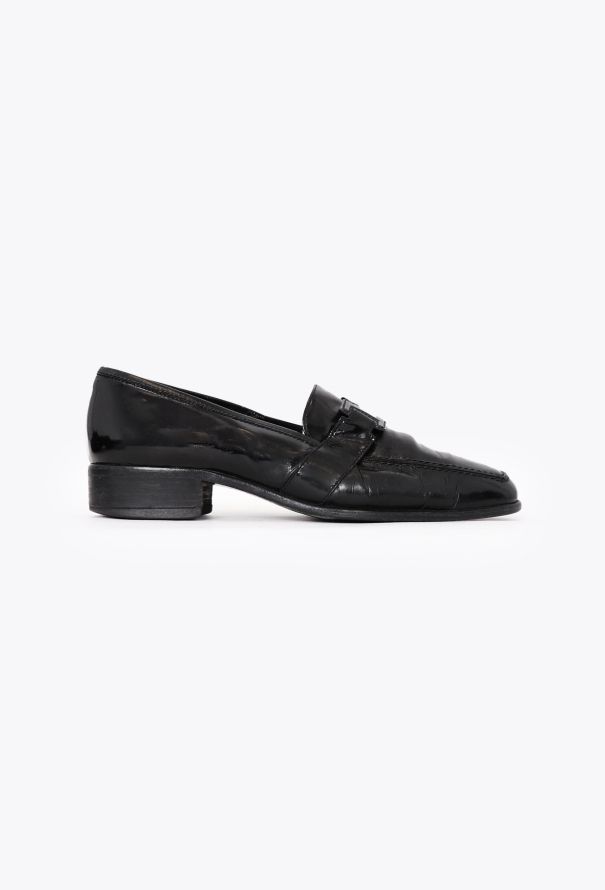 Hermès Vintage Calfskin Patent Loafers - 1
