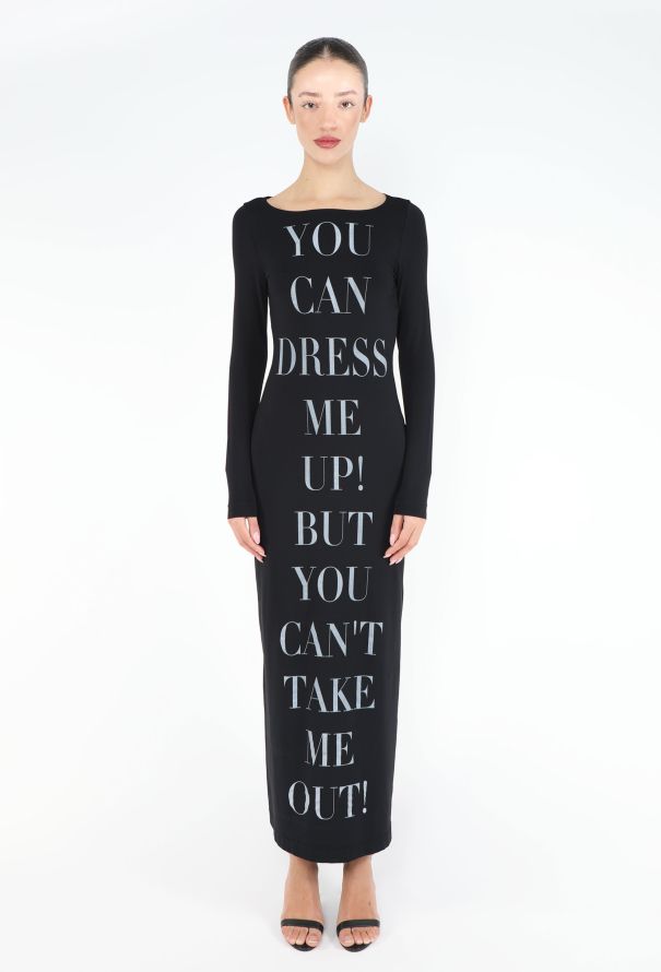 Moschino '90s Slogan Bodycon Maxi Dress - 1