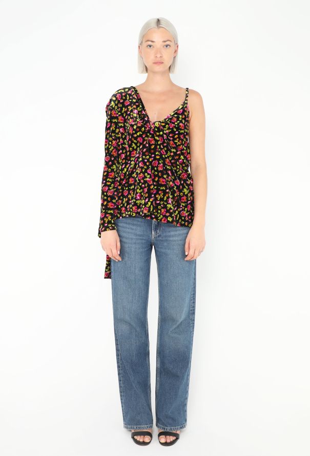 Balenciaga Pre-Fall 2019 Asymmetric Velvet Top - 3