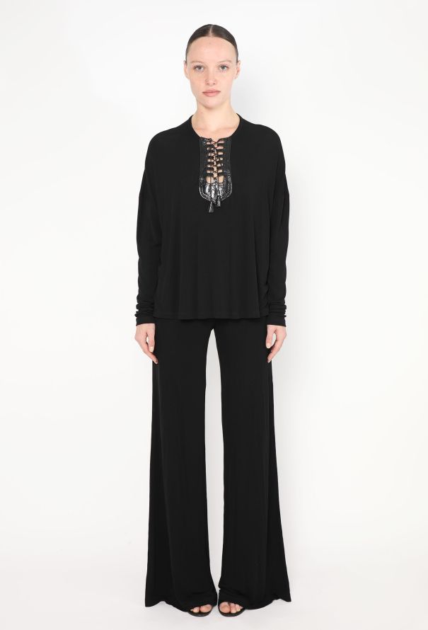 Jean Paul Gaultier '90s Patent Trim Lace-Up Ensemble - 2 Jean Paul Gaultier '90s Patent Trim Lace-Up Ensemble - 2