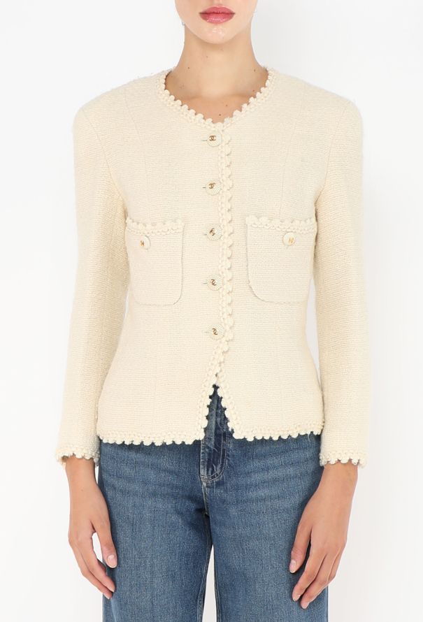 Chanel COLLECTOR S/S 1990 Tweed Scalloped Jacket - 1