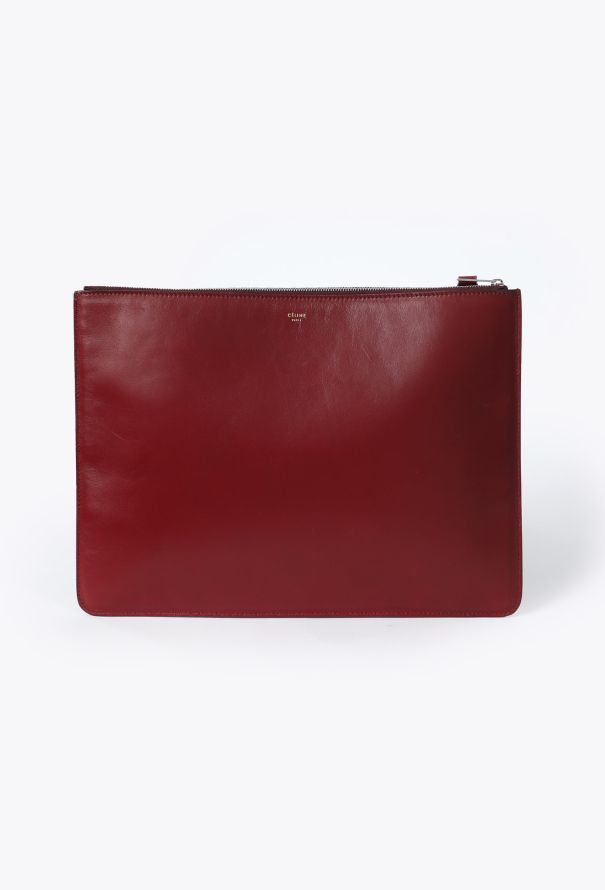 Céline Burgundy Zip Pouch - 1
