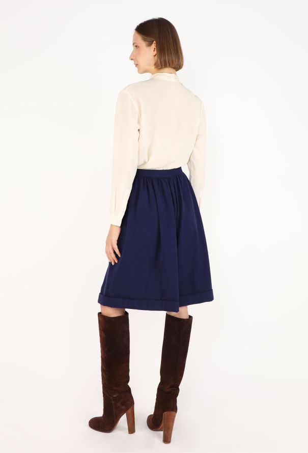Giorgio Armani Vintage Gathered Wool Culottes - 5