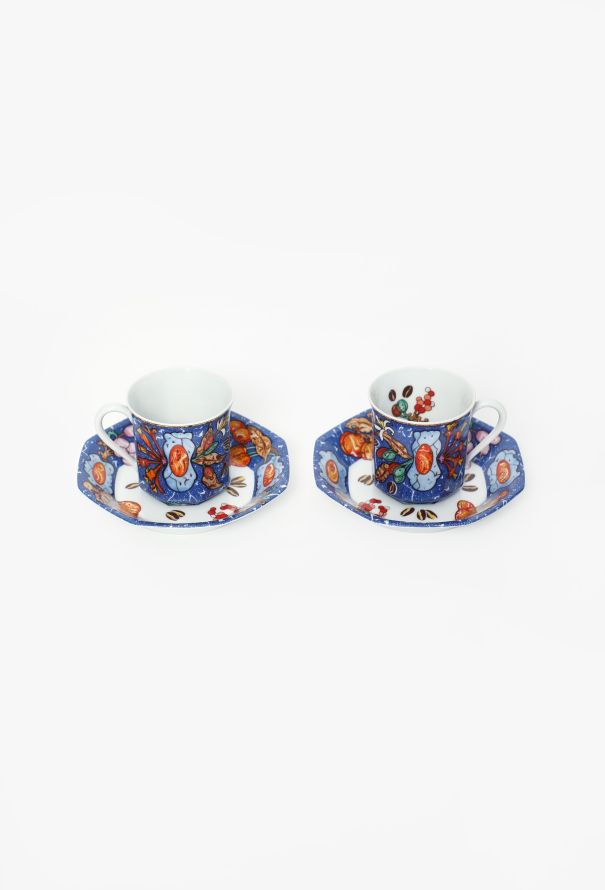 Hermès '80s 'Pierres d'Orient et d'Occident' Porcelain Espresso Set - 2
