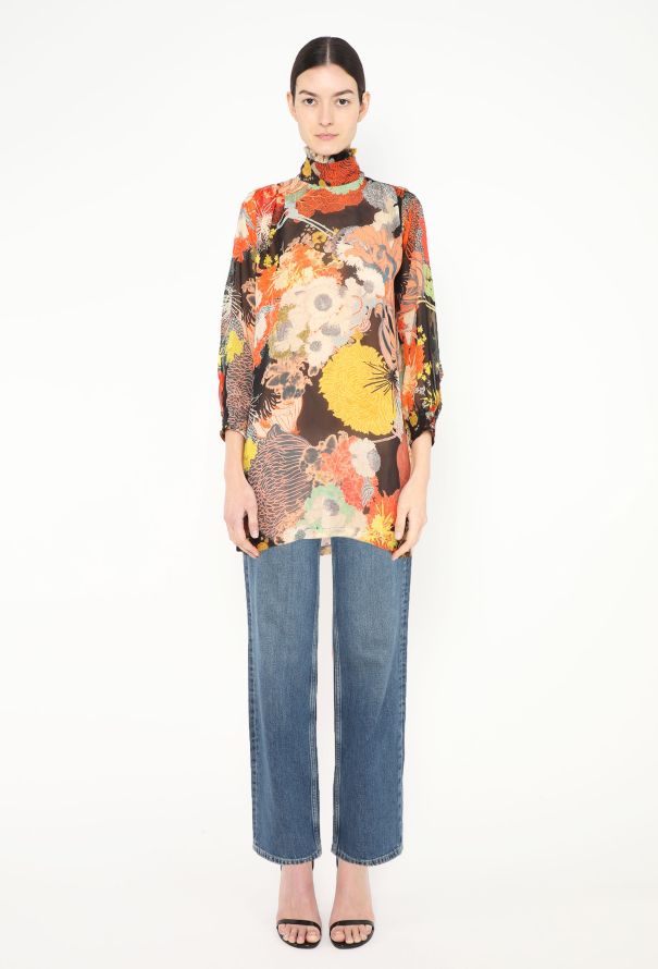 Dries Van Noten S/S 2017 Printed Chiffon Tunic - 3