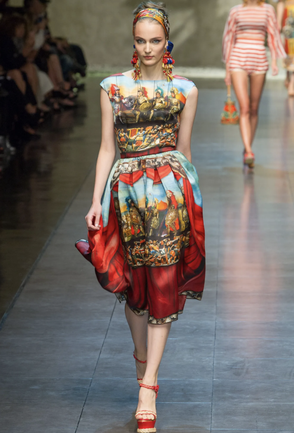 Dolce & Gabbana S/S 2013 Printed Pleated Skirt - 5