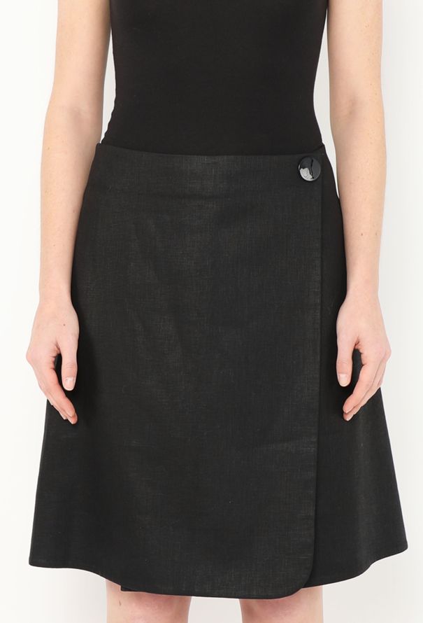 Céline Iridescent Linen Wrap Skirt - 1
