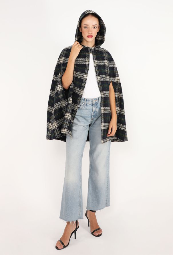 Saint Laurent Plaid Hooded Cape, F/W 2014 - 3