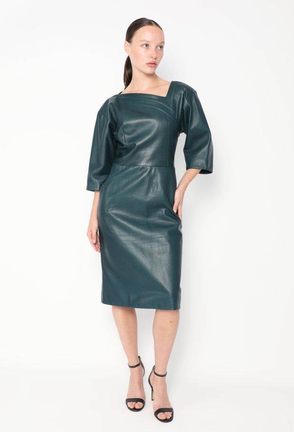 Dior Vintage Asymmetrical Leather Dress - 1