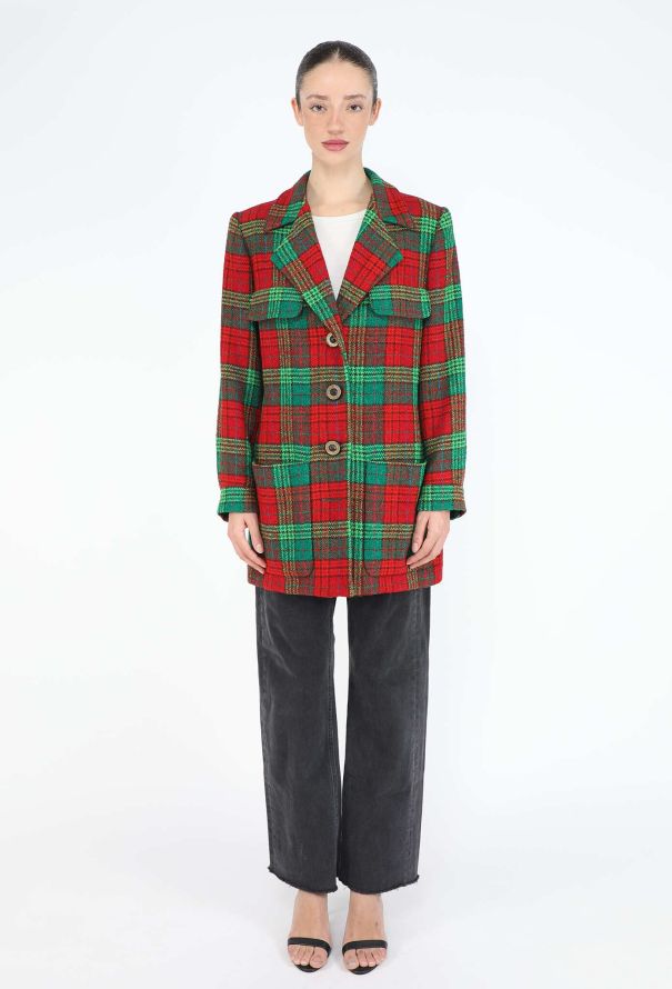 Saint Laurent F/W 1996 Tartan Belted Blazer - 6