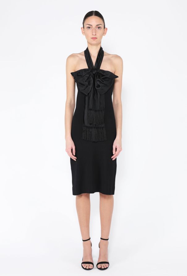 Dior 2008 Silk Tassel Bow Halter Dress - 2