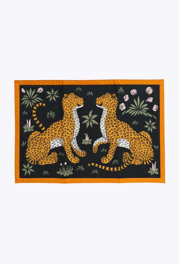 Hermès '80s 'Les Léopards' Placemat and Napkin Set - 2