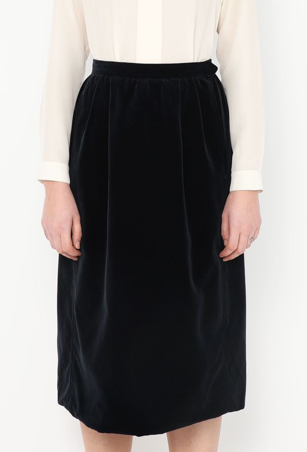 Saint Laurent Vintage Velvet A-Line Skirt - 2 Saint Laurent Vintage Velvet A-Line Skirt - 2