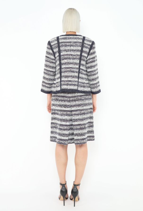Chanel Striped Tweed Skirt Ensemble - 7 Chanel Striped Tweed Skirt Ensemble - 7