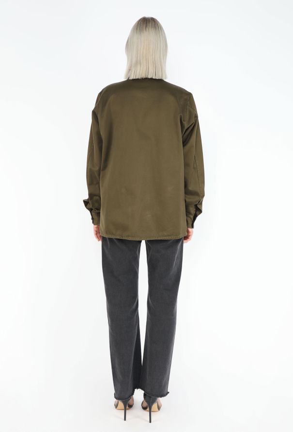 Loewe 2022 Khaki Sateen Overshirt - 5