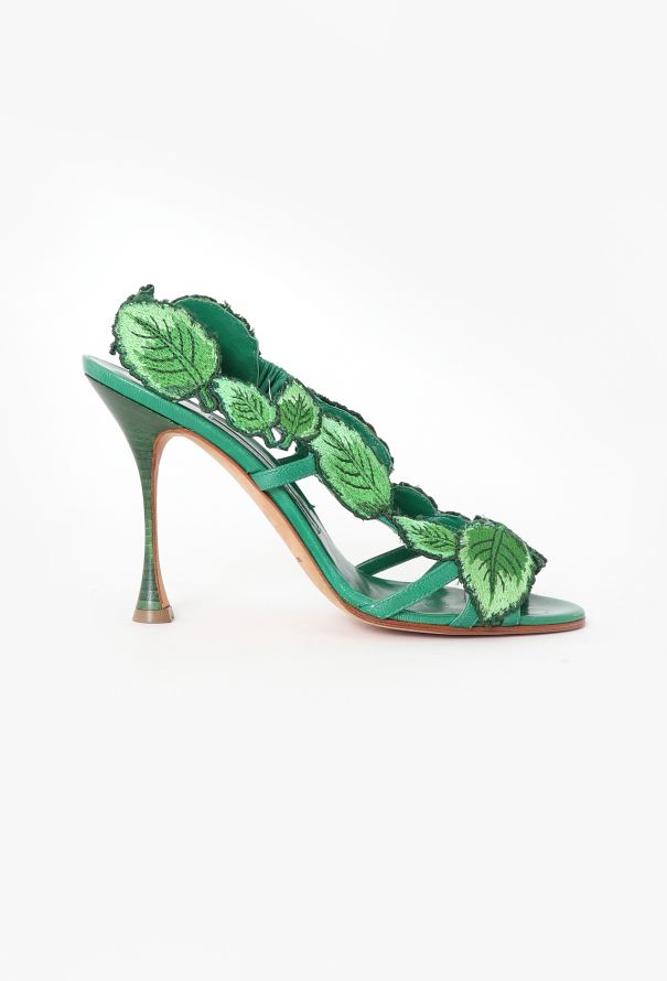 Manolo Blahnik Climatida Leaf Sandals - 1