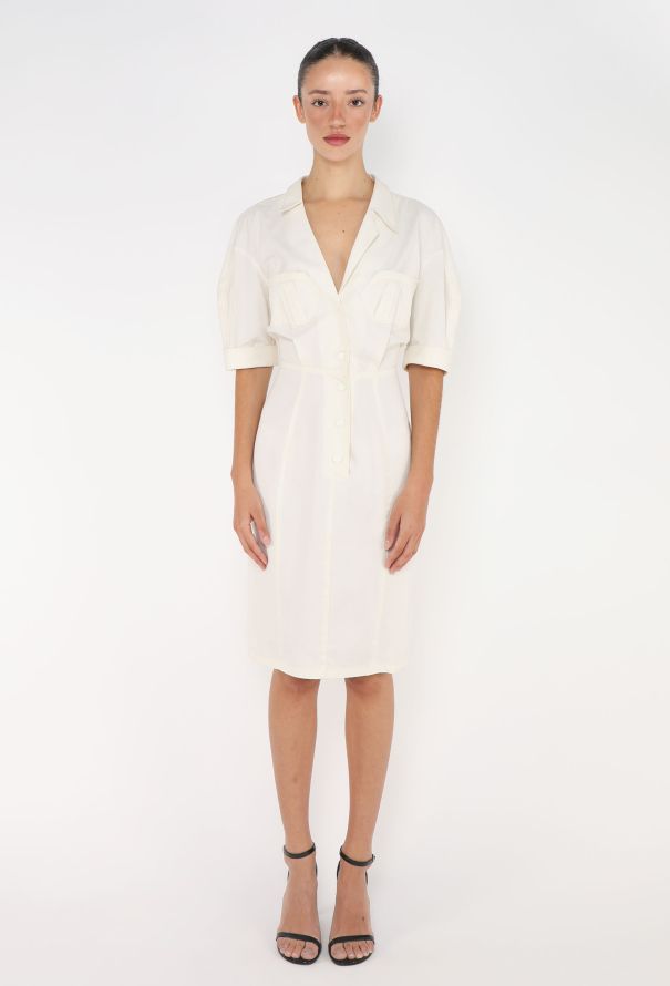 Thierry Mugler Vintage Hourglass Cotton Dress - 5