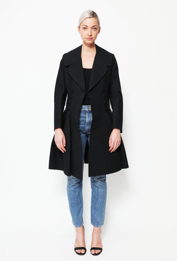 Alaïa Navy Flared Skater Coat - 2 Alaïa Navy Flared Skater Coat - 2