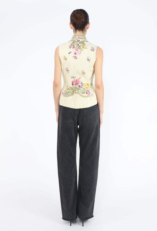 Roberto Cavalli Embroidered Leather Waistcoat, S/S 2003 - 6