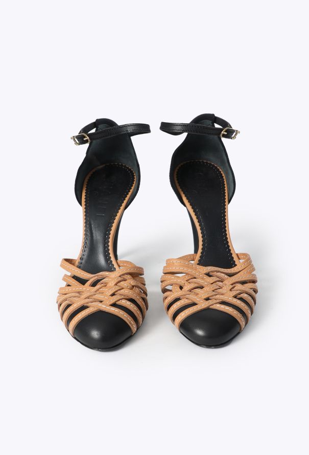 Chanel Bicolor Braided Leather Sandals - 3