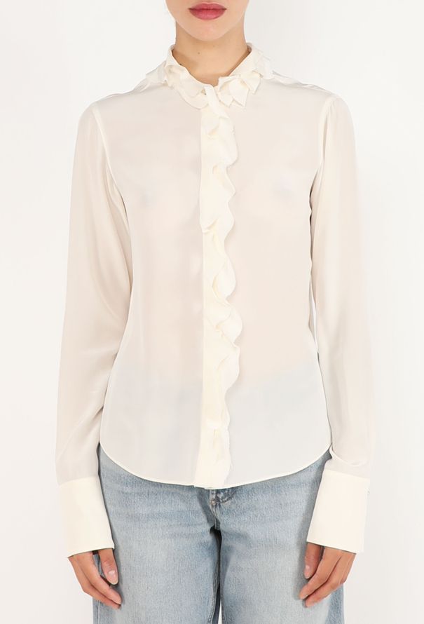 Chanel Ruffled Silk Blouse - 1