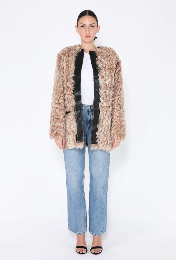 Balenciaga Shearling Leather Trim Coat - 3