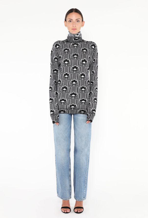 Prada F/W 2021 Floral Jacquard Turtleneck - 3