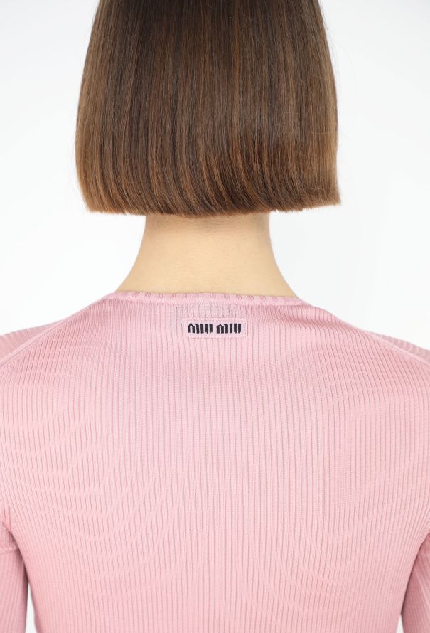 Miu Miu F/W 2025 Ribbed Silk Top - 3