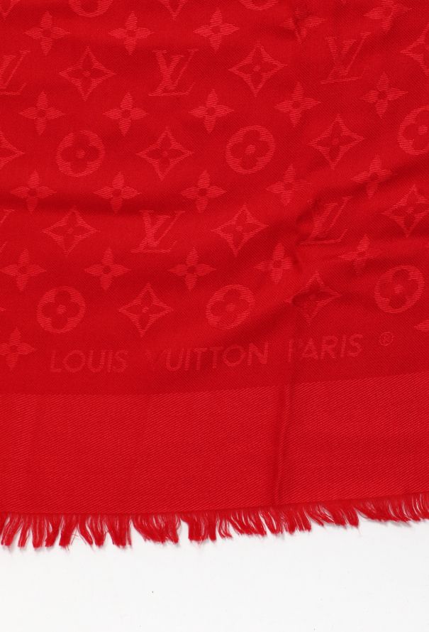 Louis Vuitton Bicolor Monogram Knit Fringed Wool Scarf