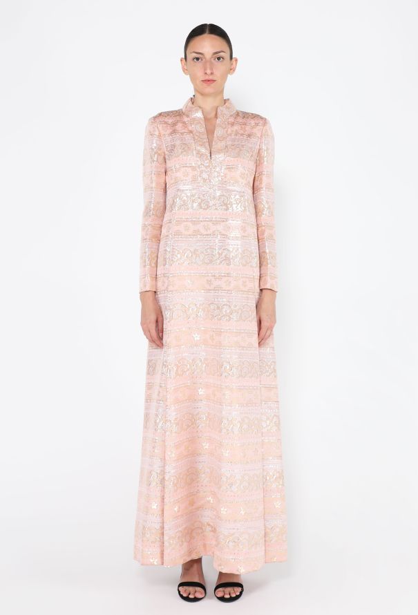 Malcom Starr 1960s Brocade Lamé Gown - 2