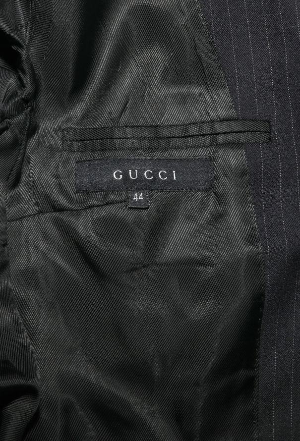Gucci 2001 Pinstripe High Collar Jacket - 6