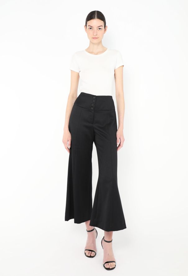 Chanel Cropped 'CC' Palazzo Trousers - 2
