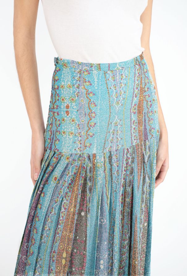 COLLECTOR Bill Gibb 1973 Pleated Lamé Skirt - 3