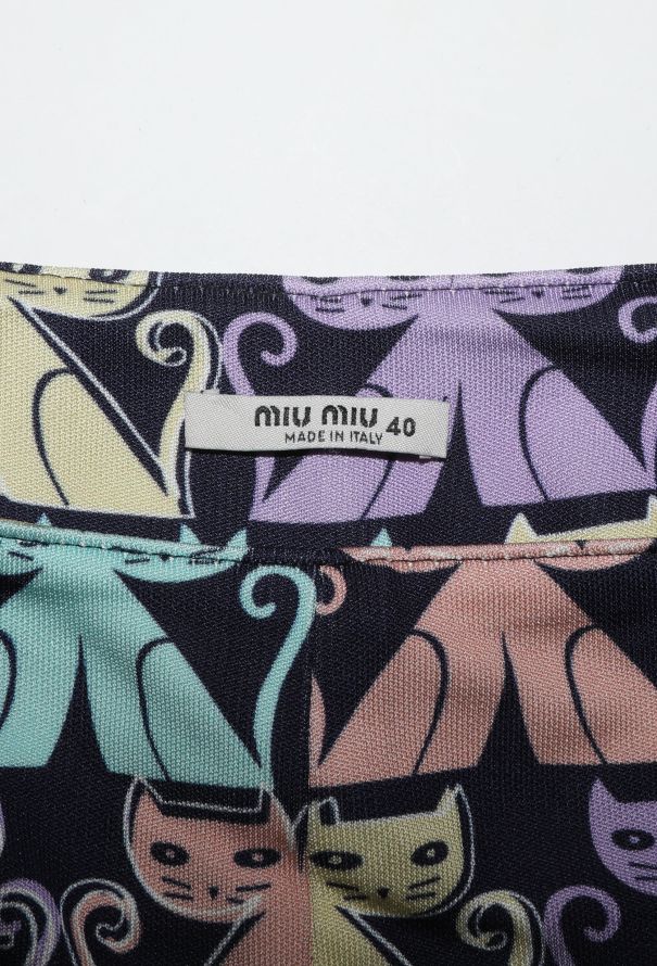 Miu Miu 2017 Belted Cat Print Ensemble - 8