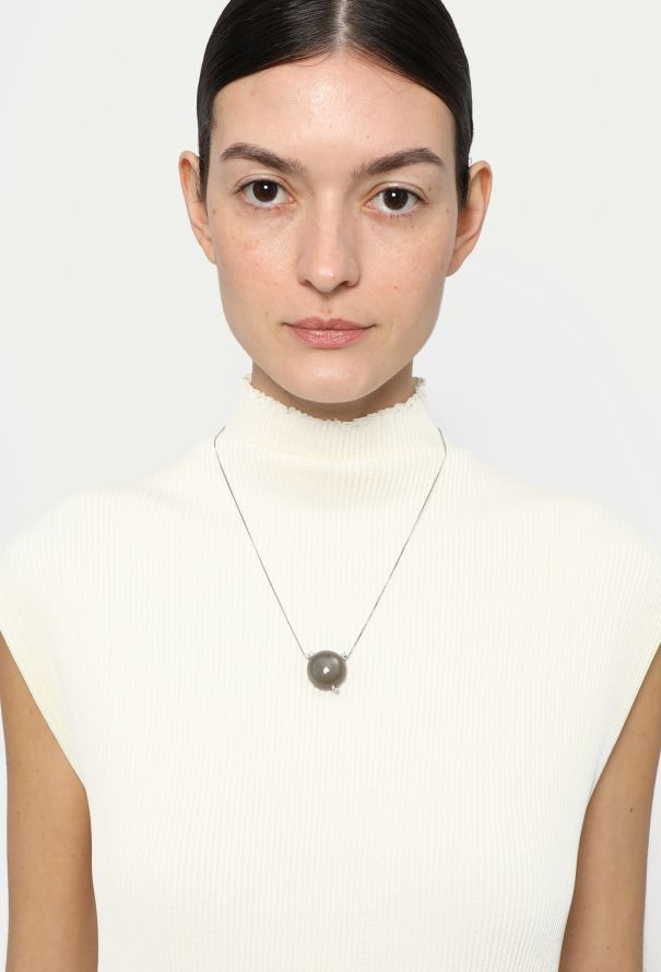 Vintage & Antique 18k White Gold, Moonstone & Diamond Necklace - 2