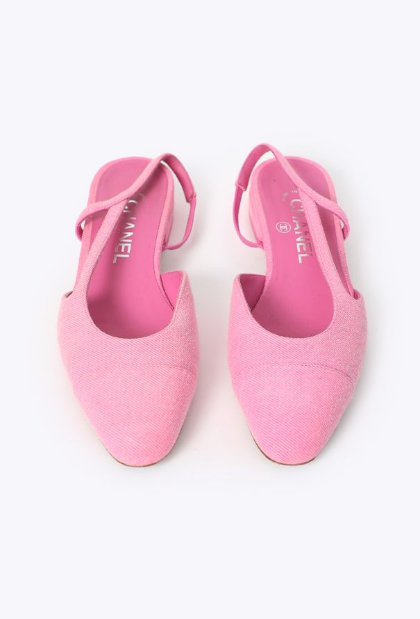 Chanel 2021 Cap-Toe Denim Slingback - 3