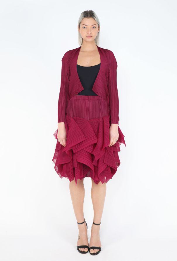 Issey Miyake Pleats Please Ruffled Skirt Ensemble - 2