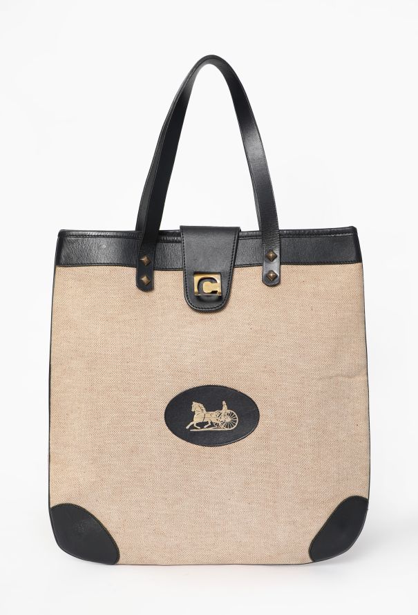 Céline Calèche Toile Tote Bag, 1970s - 1