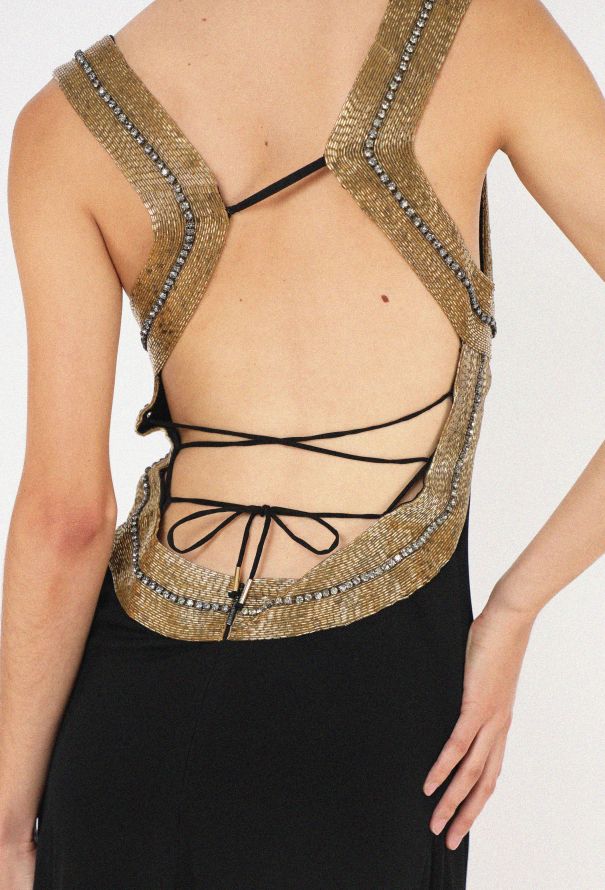 Roberto Cavalli 2005 Open-Back Strass Empire Dress - 2