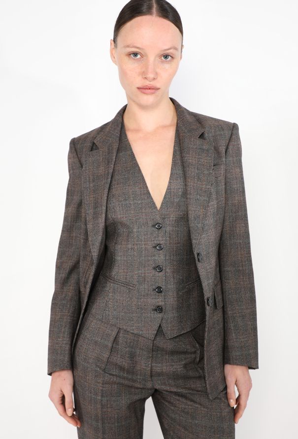 Saint Laurent 2006 Plaid 3-Piece Suit - 1