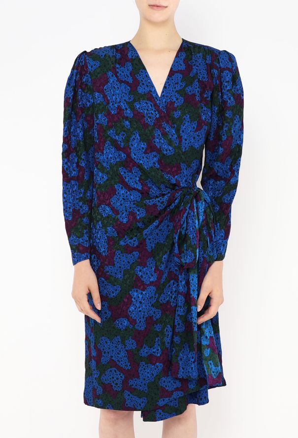 Saint Laurent F/W 1985 Silk Wrap Dress - 3 Saint Laurent F/W 1985 Silk Wrap Dress - 3