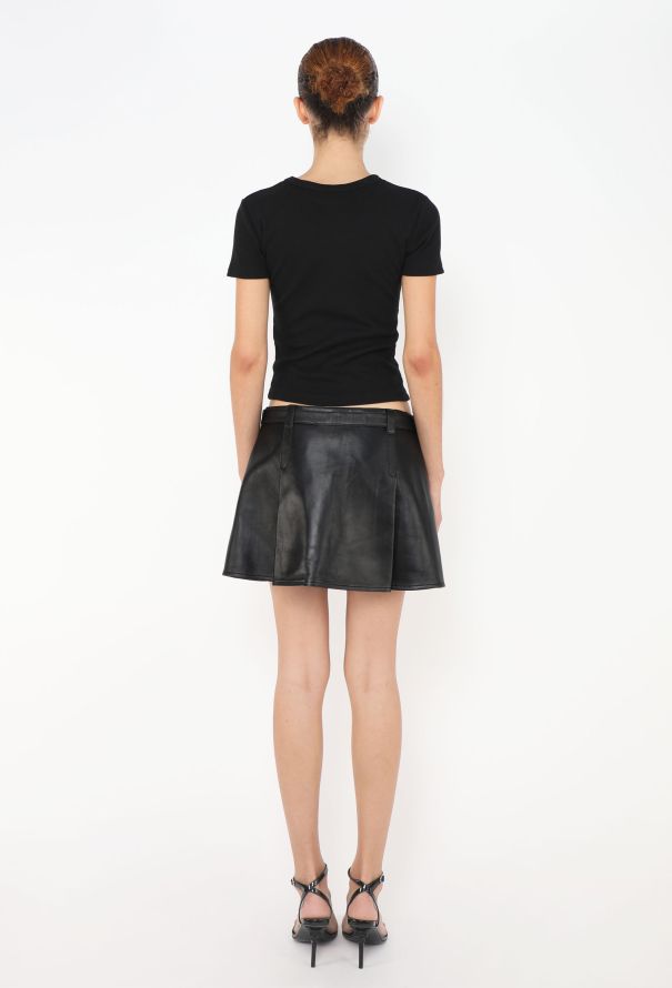 Miu Miu 2023 Belted Lambskin Skirt - 5
