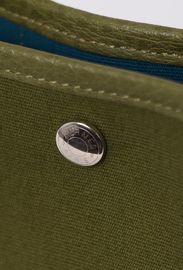 Hermès Canvas & Négonda Garden Party Clutch - 11