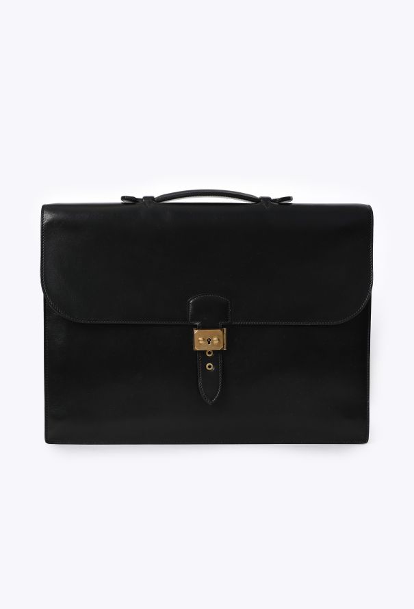 Hermès Vintage Black Box Quirus Briefcase - 1