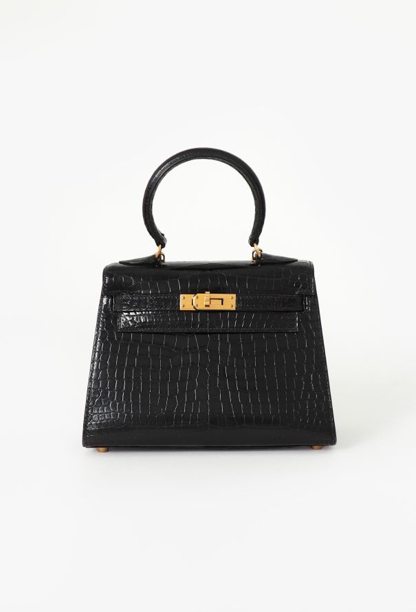 Hermès RARE '90s Mini  Kelly 20 Sellier Black Porosus - 4 Hermès RARE '90s Mini  Kelly 20 Sellier Black Porosus - 4