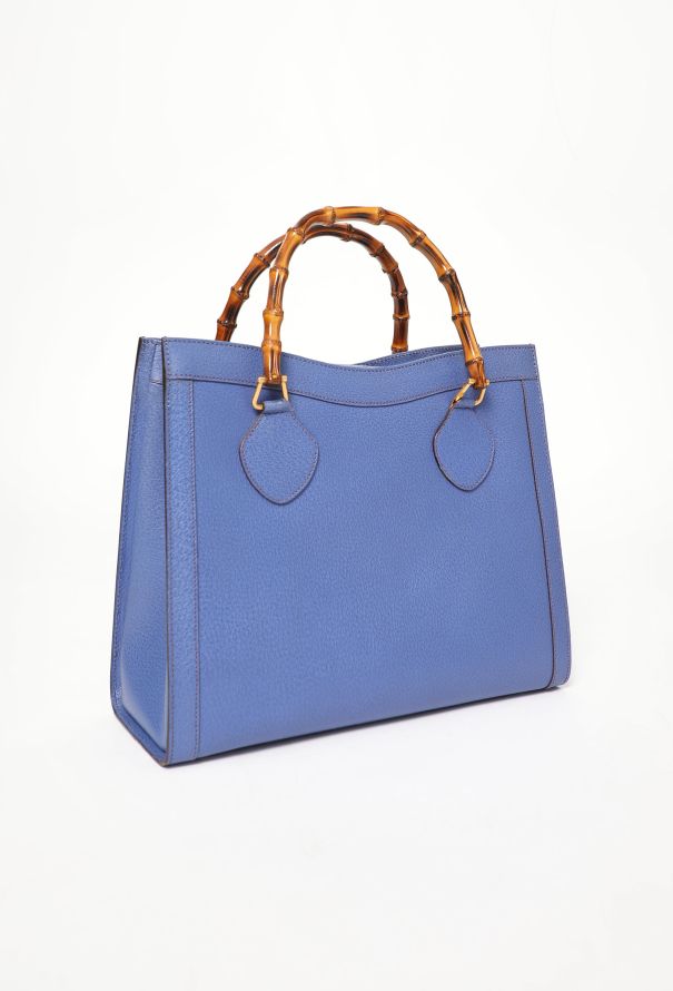 Gucci Blue Diana Bamboo Tote Bag - 2