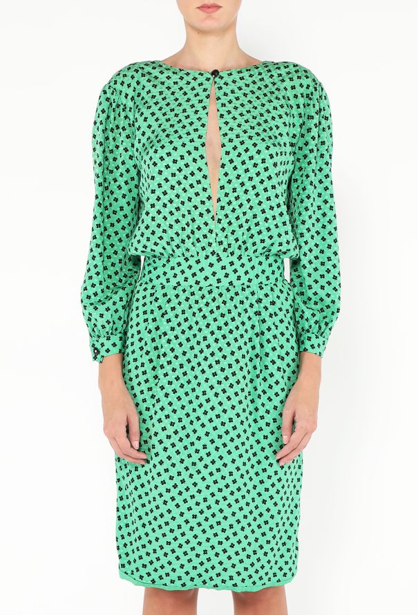 Valentino '90s Clover Print Silk Dress - 4