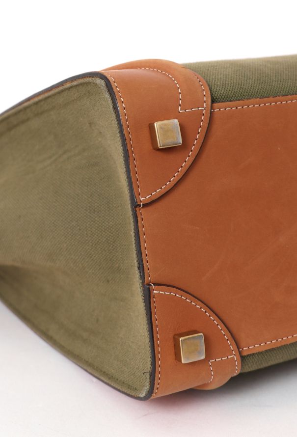 Céline Canvas & Leather Micro Luggage Tote Bag - 7 Céline Canvas & Leather Micro Luggage Tote Bag - 7
